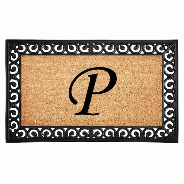 Calloway Mills Monogram Door Mat, Black, Natural, 18 in W x 30 in L 104131830P - main